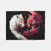 Licht Schaduw Wolf Spiritueel Dier Fantasy Fleece Deken (Voorkant (Horizontaal))