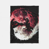 Licht Schaduw Wolf Spiritueel Dier Fantasy Fleece Deken (Voorkant)
