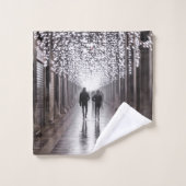 Licht, schaduwen en symmetrie - sepia bad handdoek (Wasdoekje)