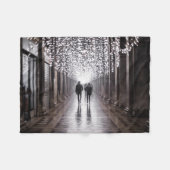 Licht, schaduwen en symmetrie - sepia fleece deken (Voorkant (Horizontaal))