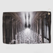 Licht, schaduwen en symmetrie - sepia golfhanddoek (Horizontaal)