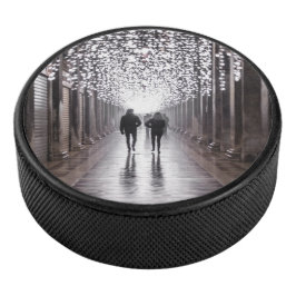 Licht, schaduwen en symmetrie - sepia hockey puck