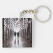 Licht, schaduwen en symmetrie - sepia sleutelhanger (Achterkant)