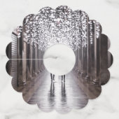 Licht, schaduwen en symmetrie - sepia wijnglaslabel (Voorkant)