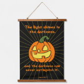 Licht schijnt in de duisternis Jack-o-lantern Hangend Wandkleed (Voorkant)