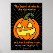 Licht schijnt in de duisternis Jack-o-lantern Poster (Voorkant)