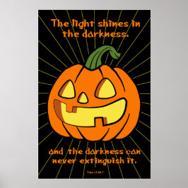 Licht schijnt in de duisternis Jack-o-lantern Poster