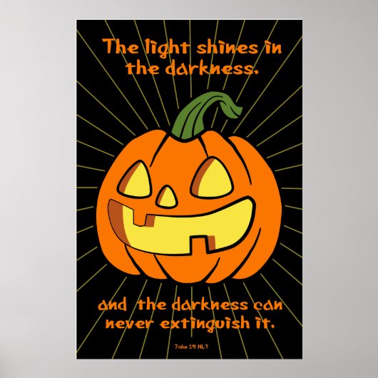 Licht schijnt in de duisternis Jack-o-lantern Poster (Voorkant)
