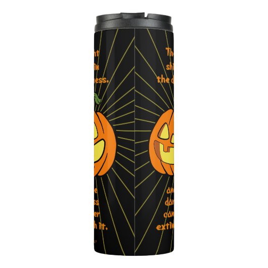 Licht schijnt in de duisternis Jack-o-lantern Thermosbeker (Achterkant)