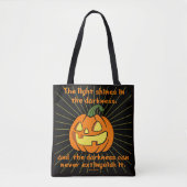 Licht schijnt in de duisternis Jack-o-lantern Tote Bag (Voorkant)