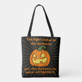 Licht schijnt in de duisternis Jack-o-lantern Tote Bag (Achterkant)