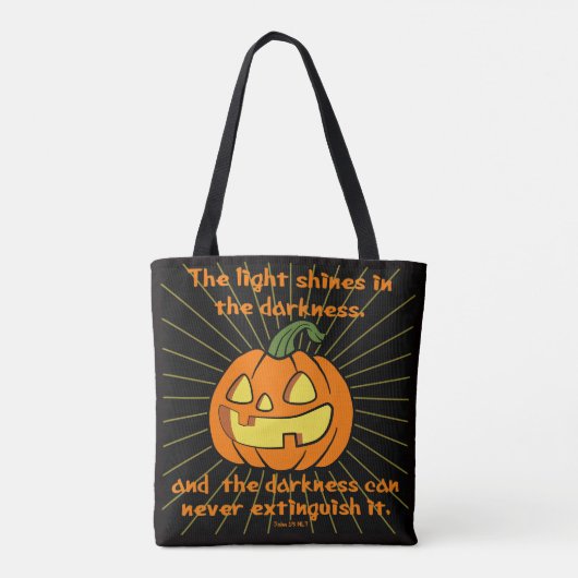 Licht schijnt in de duisternis Jack-o-lantern Tote Bag (Achterkant)