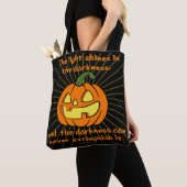 Licht schijnt in de duisternis Jack-o-lantern Tote Bag (Dichtbij)