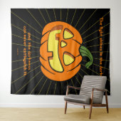 Licht schijnt in de duisternis Jack-o-lantern Wandkleed (In Situ (horizontaal))