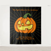 Licht schijnt in de duisternis Jack-o-lantern Wandkleed (Voorkant)