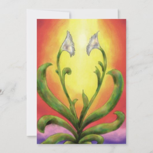 licht schijnt op hartbloem met witte bloesems feestdagenkaart (Voorkant)