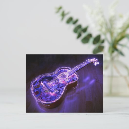 Licht schilderen: gitaar - briefkaart (Staand voorkant)