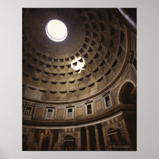 Licht schitterend door oculus in het Pantheon in Poster (Voorkant)