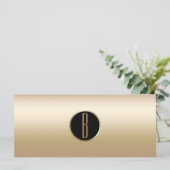 Licht Schittering Goud Glam Monogram Cadeaubon (Staand voorkant)