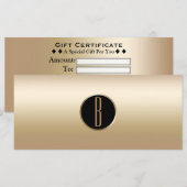 Licht Schittering Goud Glam Monogram Cadeaubon (Voorkant / Achterkant)