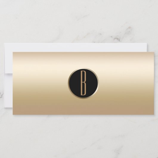 Licht Schittering Goud Glam Monogram Cadeaubon (Voorkant)