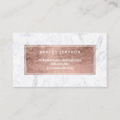 Licht schoonheid moderne roos goudtipografie marme visitekaartje (Achterkant)