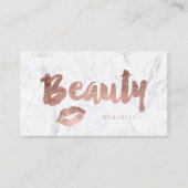 Licht schoonheid moderne roos goudtipografie marme visitekaartje (Voorkant)