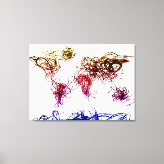 Licht schrijven van wereldkaart canvas afdruk (Voorkant)