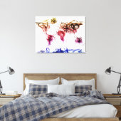 Licht schrijven van wereldkaart canvas afdruk (Insitu (Slaapkamer))
