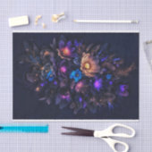 Licht sinaasappel, diepe paarse, blauwe en donkere tissuepapier (Craft)