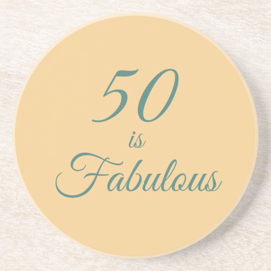 Licht Sinaasappel en Blauwgroen 50 is geweldig Zandsteen Onderzetter (Voorkant)