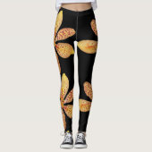 Licht sinaasappel gevlekte Blackberry lelie op zwa Leggings (Voorkant)