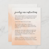 Licht Sinaasappel sieraden verzorging instructies Notitiekaartje (Voorkant / Achterkant)