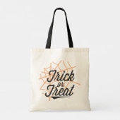 Licht Sinaasappel Spiderweb Moderne Trick or treat Tote Bag (Achterkant)