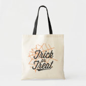 Licht Sinaasappel Spiderweb Moderne Trick or treat Tote Bag (Voorkant)