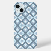 Licht Slate Blauw Grijs Mideeuw Squares Patroon Case-Mate iPhone Case (Achterkant)