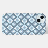 Licht Slate Blauw Grijs Mideeuw Squares Patroon Case-Mate iPhone Case (Achterkant (horizontaal))