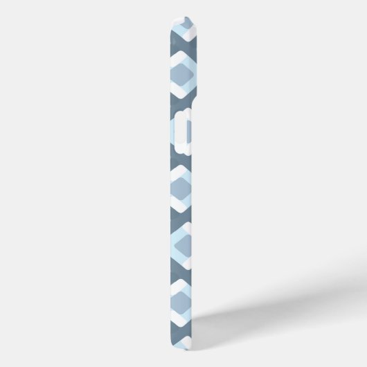 Licht Slate Blauw Grijs Mideeuw Squares Patroon Case-Mate iPhone Case (Achterkant / Rechts)