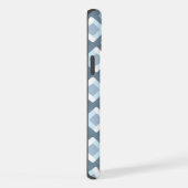 Licht Slate Blauw Grijs Mideeuw Squares Patroon iPhone Hoesje (Rechterkant)