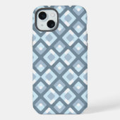 Licht Slate Blauw Grijs Mideeuw Squares Patroon iPhone Hoesje (Achterkant)