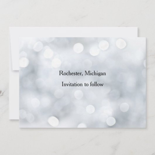 Licht sneeuwglitter sparen de Datum Save The Date (Achterkant)