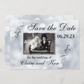 Licht sneeuwglitter sparen de Datum Save The Date (Voorkant / Achterkant)