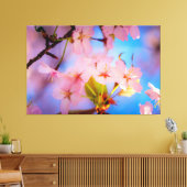 Licht spelen op Sakura Canvas Afdruk (Insitu (Woonkamer))