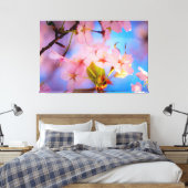 Licht spelen op Sakura Canvas Afdruk (Insitu (Slaapkamer))