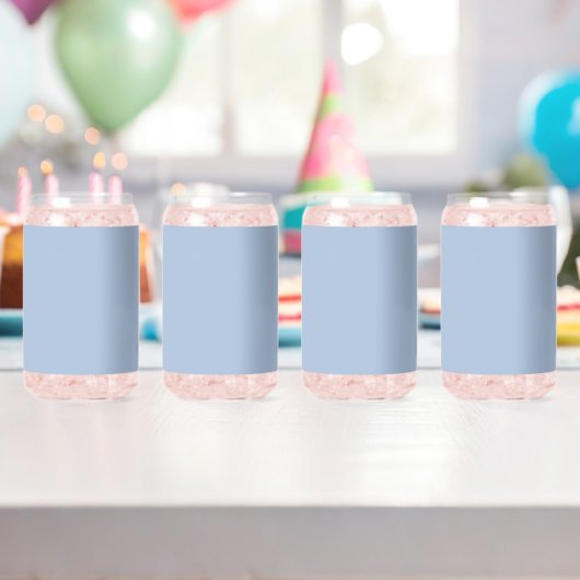 Licht staal Blauw Solid Color Blikvorm Glas (Insitu (Verjaardag))