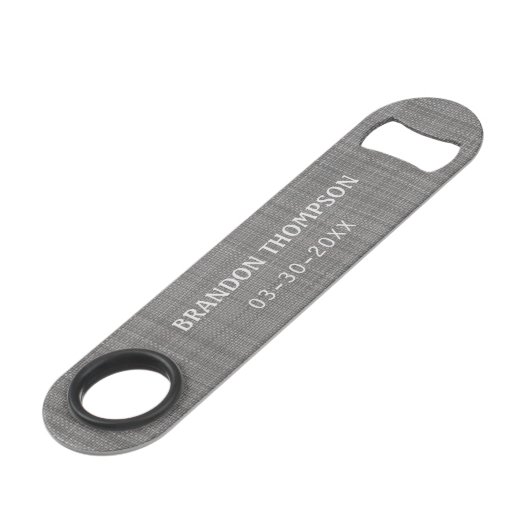 Licht staalgrijs klasse chic weefpatroon speed flessenopener (Voorkant Gekanteld)