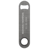 Licht staalgrijs klasse chic weefpatroon speed flessenopener (Voorkant)