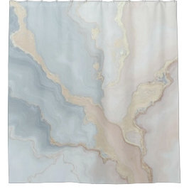 Licht Stofblauw Grijs Beige Crème Abstract Douchegordijn