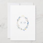 Licht Stoffig Blauw Wildflower Rustiek Boho Huweli Kaart (Achterkant)