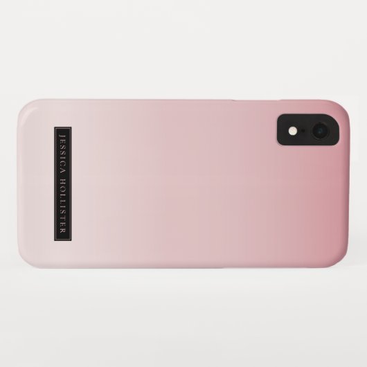 Licht stoffig Roos Ombre Gradiënt & Jouw naam Case-Mate iPhone Case (Achterkant (horizontaal))